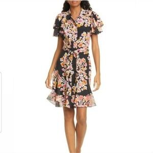 DYVNA 100% silk floral dress, size 4, nwt